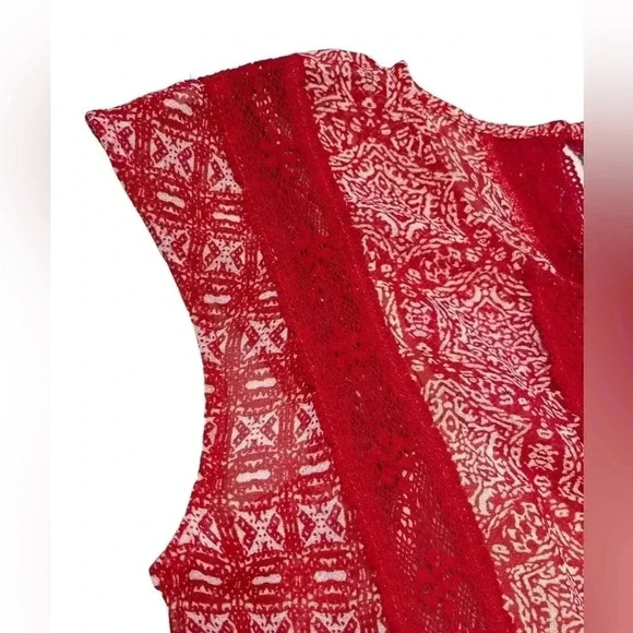 BCBG MAXAZRIA  Jalena Poppy Red Lace Combo Dress Size 2 - Picture 7 of 16